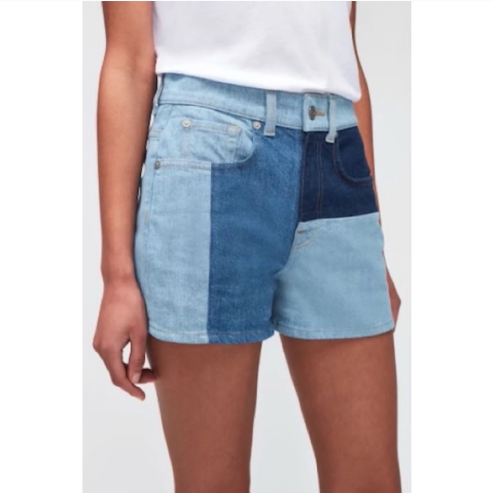 NWOT Marques Almeida x 7 For All Mankind Denim Patchwork Shorts Remade